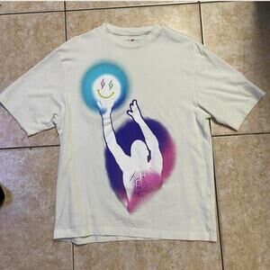 Jordan Chicago Bulls Smiley‎ Face Graphic T Shirt, Basketball Tee